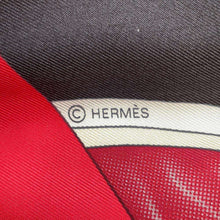 Load image into Gallery viewer, HERMES Triangle Scarf CA DECOIFFE Rose/Noir/Blanc Silk100%
