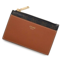 Load image into Gallery viewer, CELINE Card holder with zip Brown10F992BZ9 PVC Coated Canvas/Lambskin
