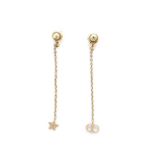 将图像加载到图库查看器中，Dior La Petite Tribal Earrings Gold Metal Faux Pearl
