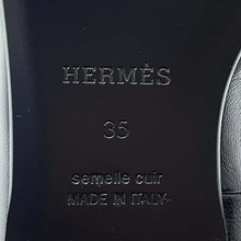 Load image into Gallery viewer, HERMES Sandals 《Kristen》 Black/JauneMalawi Chevre Nappa Size 35
