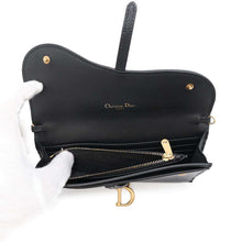 Load image into Gallery viewer, Dior Saddle Chain Long Wallet BlackS5614CBAA Leather
