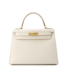 将图像加载到图库查看器中，HERMES Kelly Sellier Craie Epsom Size 28
