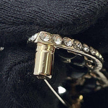 Load image into Gallery viewer, CHANEL CC Logo Brooch Champagne Gold/BlackAB5107 Metal Lambskin Rhinestone
