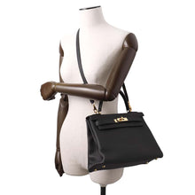 Load image into Gallery viewer, HERMES Kelly Retourne Black Togo Leather Size 28
