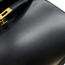 将图像加载到图库查看器中，HERMES Kelly Sellier Black Box Calf Leather Size 25
