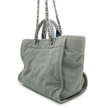 Load image into Gallery viewer, CHANEL Deauville Line Shopping Bag Tote Light BlueA66941 Denim Size Large
