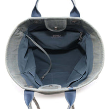 Load image into Gallery viewer, CHANEL Deauville Line Shopping Bag Tote Light BlueA66941 Denim Size Large
