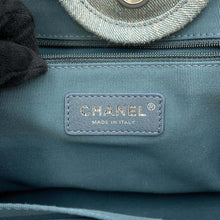 Load image into Gallery viewer, CHANEL Deauville Line Shopping Bag Tote Light BlueA66941 Denim Size Large
