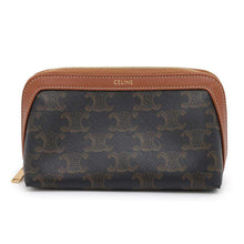 Load image into Gallery viewer, CELINE Triomphe Cosmetic Pouch Brown4G1622CZJ.04L PVC Leather
