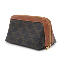 Load image into Gallery viewer, CELINE Triomphe Cosmetic Pouch Brown4G1622CZJ.04L PVC Leather
