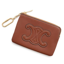 Load image into Gallery viewer, CELINE Triomphe Coin purse Brown10C663DR8.04L Leather
