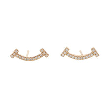 Load image into Gallery viewer, TIFFANY&amp;Co. T Smile Earrings60150743 18K Pink Gold
