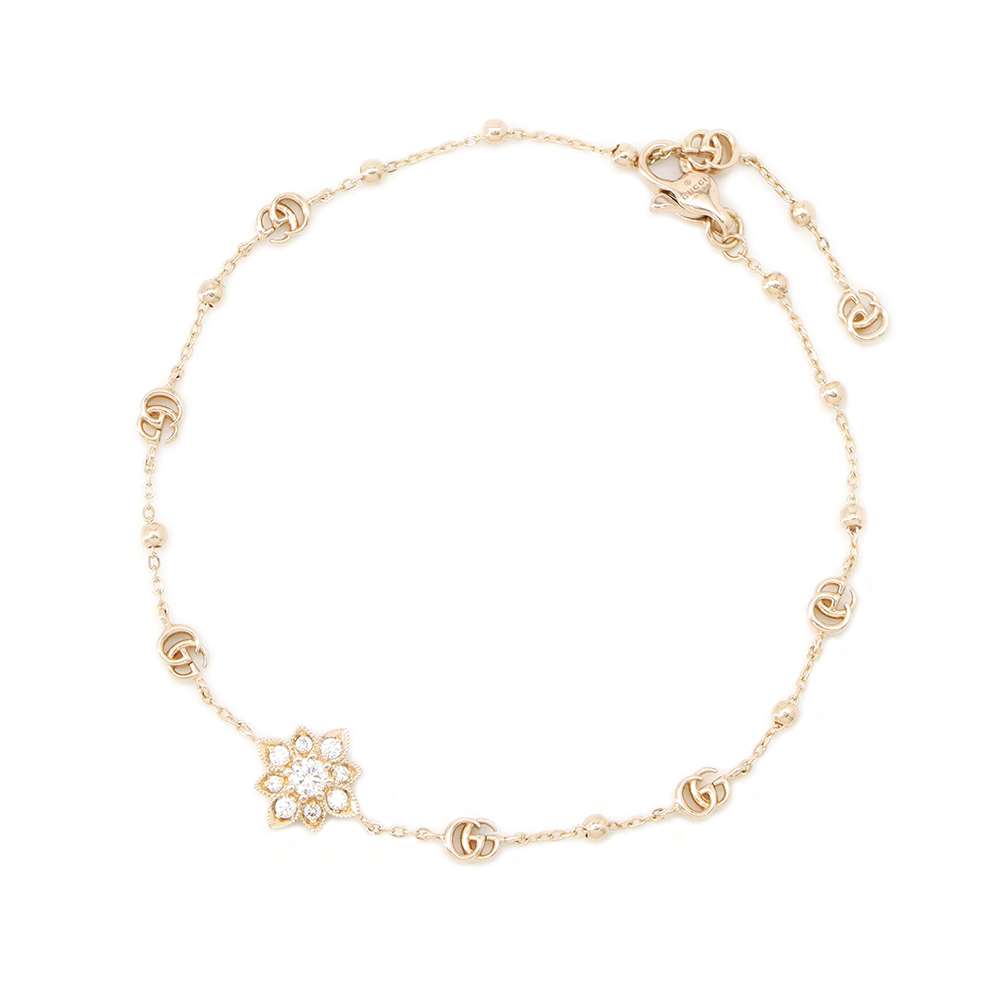 GUCCI Flora Bracelet Size 16 18K Pink Gold