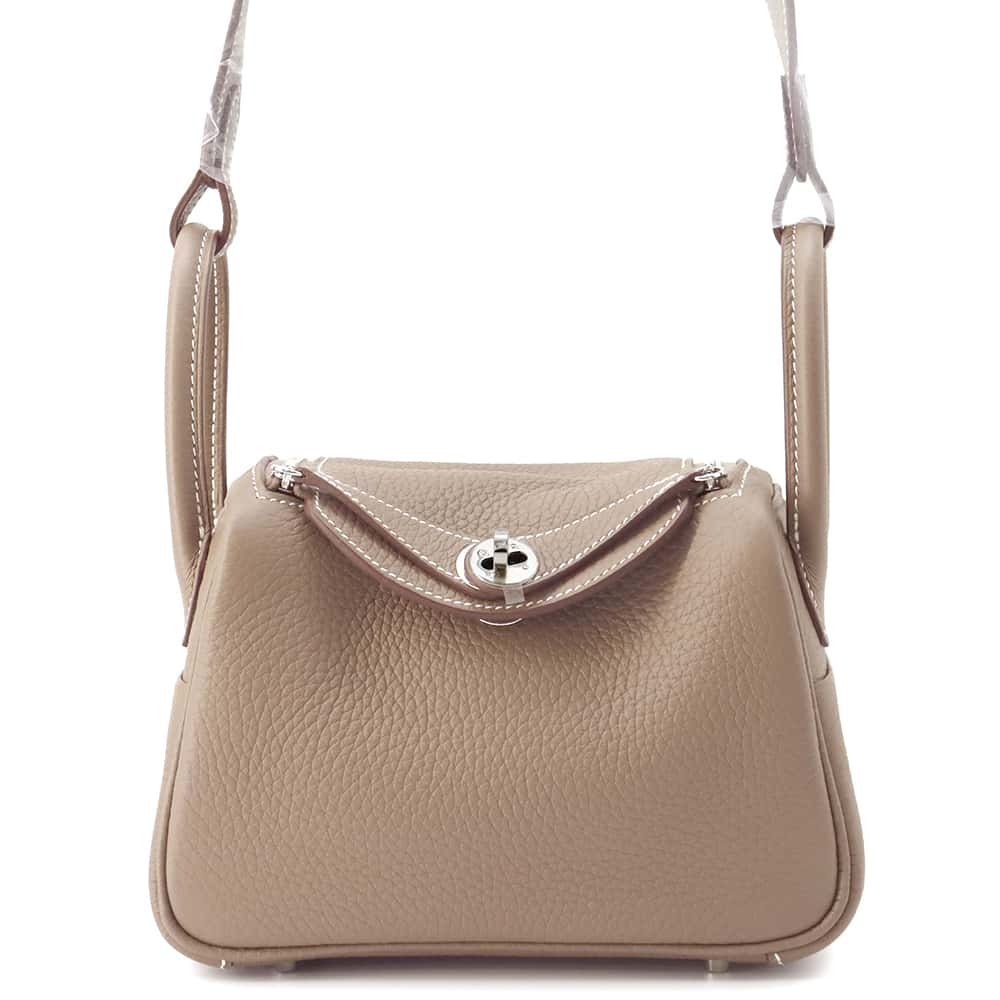 HERMES Lindy Etoupe Taurillon Clemence Size Mini