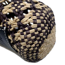 Load image into Gallery viewer, LOEWE Cylinder pocket Beige/Black Raffia Leather Canvas
