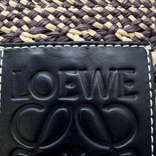 Load image into Gallery viewer, LOEWE Cylinder pocket Beige/Black Raffia Leather Canvas
