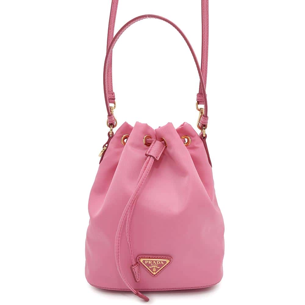 PRADA Drawstring Bag Shoulder Bag Pink1BE067 Nylon