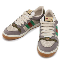 Load image into Gallery viewer, GUCCI GG Supreme Screener Web Sneakers Gray703648 PVC Suede Rubber Size 11
