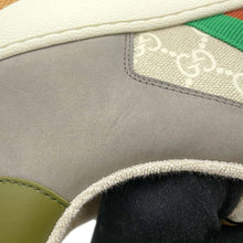 将图像加载到图库查看器中，GUCCI GG Supreme Screener Web Sneakers Gray703648 PVC Suede Rubber Size 11
