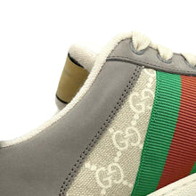 Load image into Gallery viewer, GUCCI GG Supreme Screener Web Sneakers Gray703648 PVC Suede Rubber Size 11
