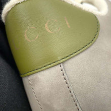 将图像加载到图库查看器中，GUCCI GG Supreme Screener Web Sneakers Gray703648 PVC Suede Rubber Size 11
