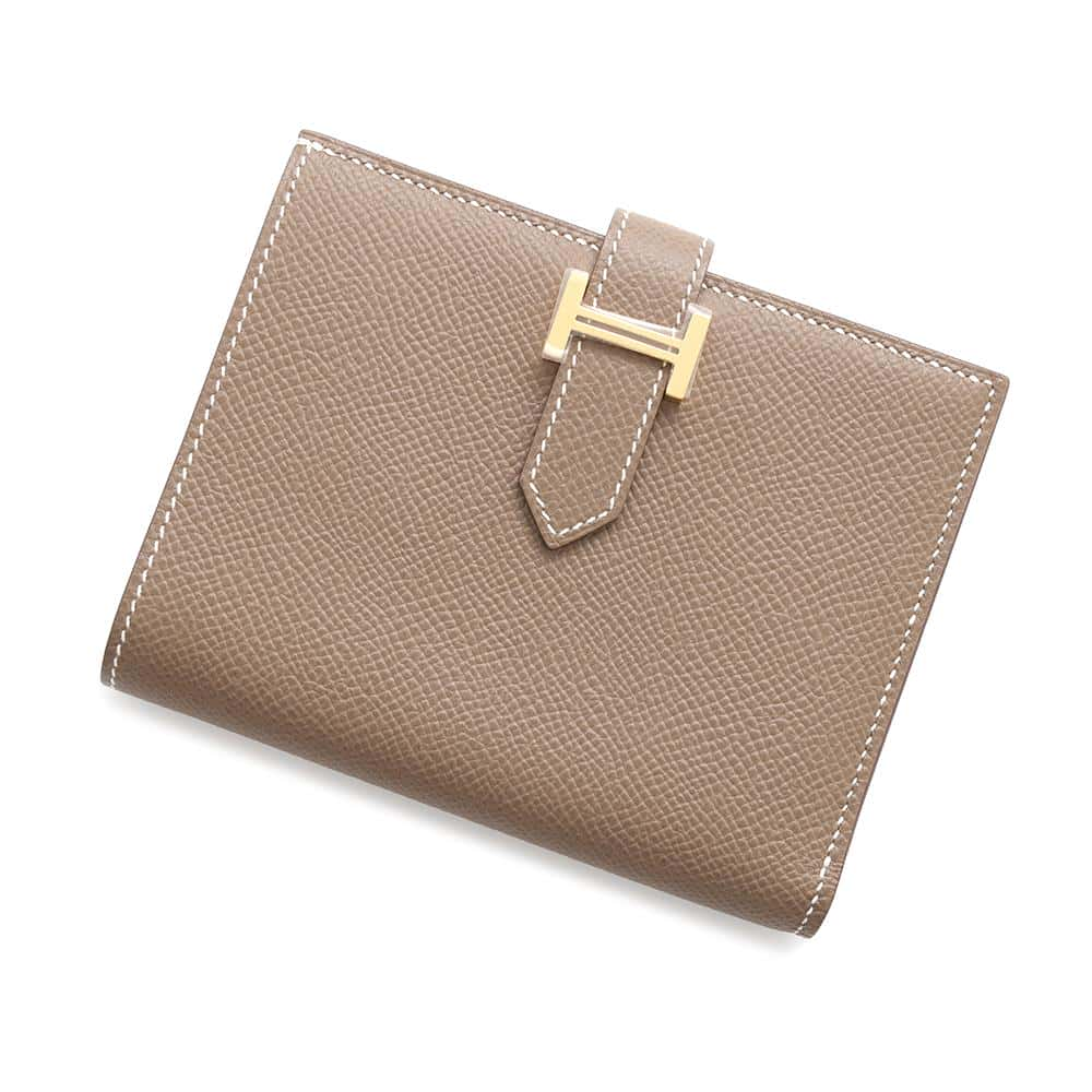 HERMES Bean compact Etoupe Epsom