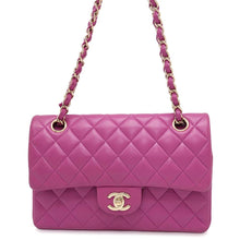 Load image into Gallery viewer, CHANEL Matelasse W Flap ChainShoulder Bag PurpleA01113 Lambskin Size 23
