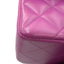 Load image into Gallery viewer, CHANEL Matelasse W Flap ChainShoulder Bag PurpleA01113 Lambskin Size 23
