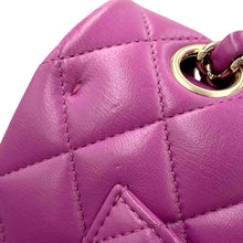 Load image into Gallery viewer, CHANEL Matelasse W Flap ChainShoulder Bag PurpleA01113 Lambskin Size 23
