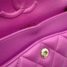 Load image into Gallery viewer, CHANEL Matelasse W Flap ChainShoulder Bag PurpleA01113 Lambskin Size 23
