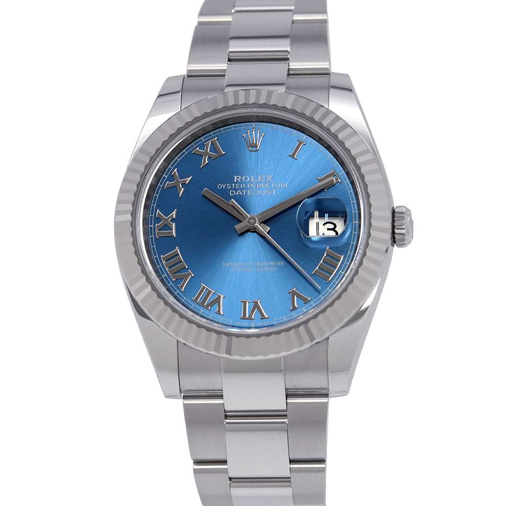 ROLEX Datejust 41 W41mm Stainless Steel K18WG Azzurro Blue Dial126334