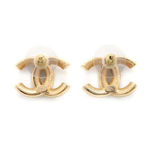 Load image into Gallery viewer, CHANEL CC Logo Bicolor Earrings Black/WhiteABC996 Metal
