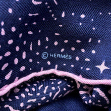 Load image into Gallery viewer, HERMES Carre Jehan CLAIR DE LUNE Size 140 Marine/Vieux Rose Cashmere70% Silk30%
