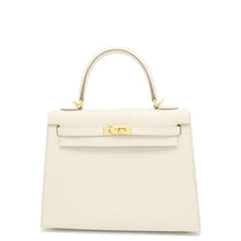 将图像加载到图库查看器中，HERMES Kelly Sellier Craie Epsom Size 25
