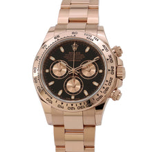 将图像加载到图库查看器中，ROLEX Cosmograph Daytona W40mm 18K Pink Gold Black Dial116505
