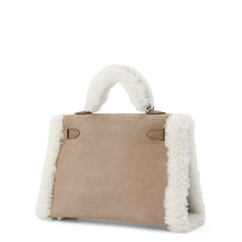 Load image into Gallery viewer, HERMES Mini Kelly Do Teddy Griscaille/Ecru/Etoupe Grizzly Mouton Swift Leather Size Mini
