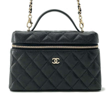 将图像加载到图库查看器中，CHANEL Matelasse 2way vanity bag BlackAP4385 Caviar Leather
