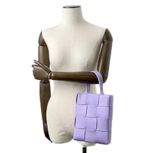 将图像加载到图库查看器中，Bottega Veneta Maxi INTRECCIATO Cassette Tote 2way Shoulder Bag Purple747755 Leather
