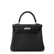 将图像加载到图库查看器中，HERMES Kelly Retourne Black Togo Leather Size 25
