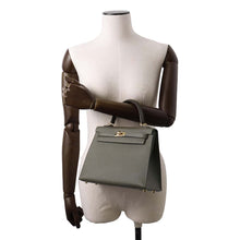 将图像加载到图库查看器中，HERMES Kelly Vert Gris Epsom Size 25
