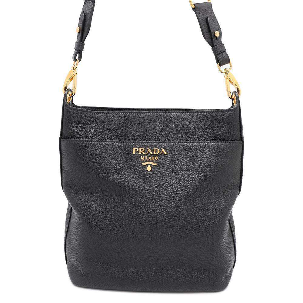 PRADA Shoulder Bag Black1BE066 Leather