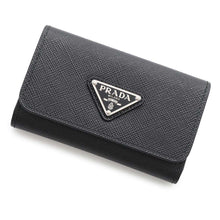 Load image into Gallery viewer, PRADA 4 Key Case with Key Ring Black1PG004 Leather
