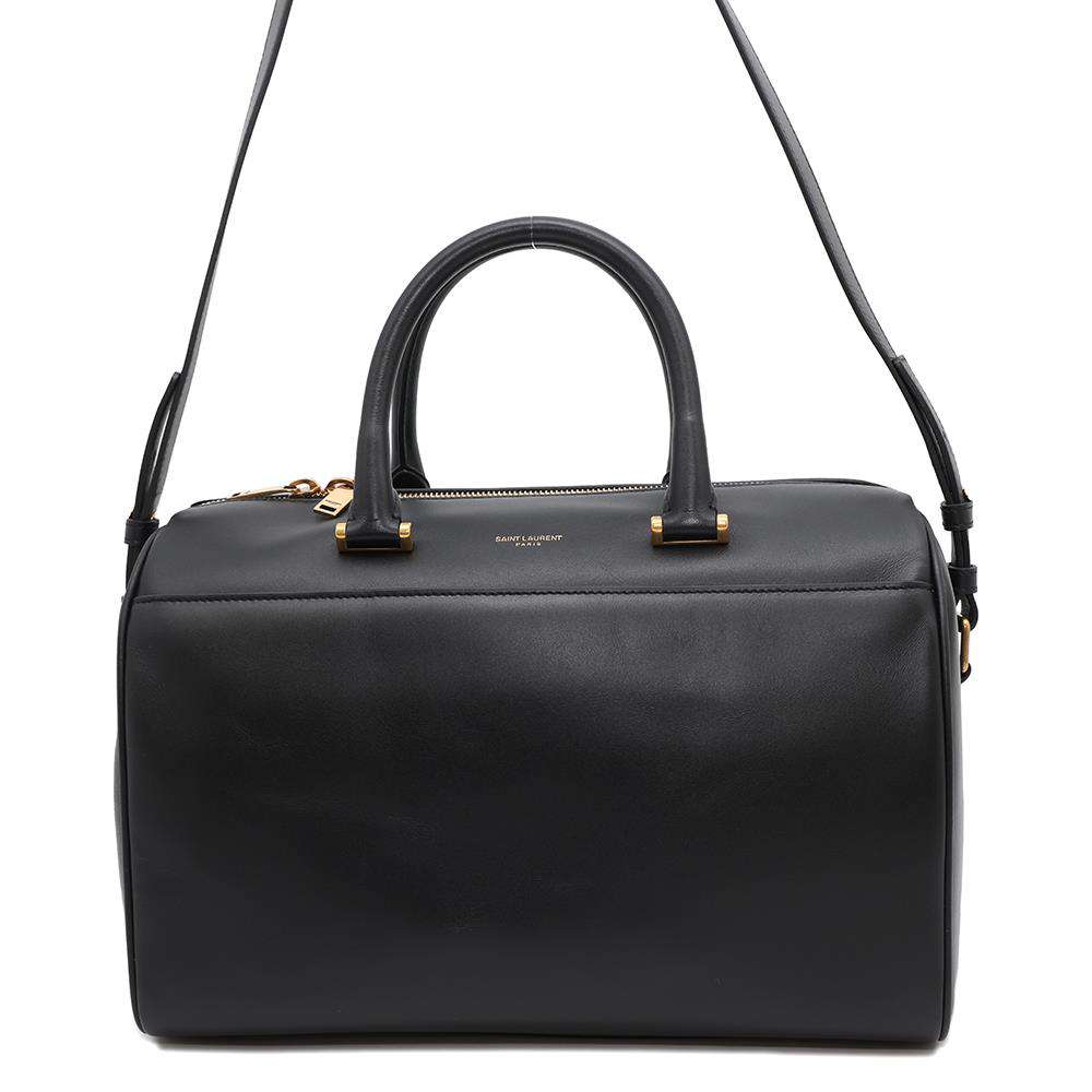 SAINT LAURENT PARIS Duffle Bowler Bag 2WAYHandbag Black533480 Leather