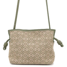 Load image into Gallery viewer, LOEWE Anagram Flamenco Clutch Shoulder Green/IvoryA411FC2X38 Jacquard Leather Size Mini
