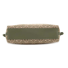 Load image into Gallery viewer, LOEWE Anagram Flamenco Clutch Shoulder Green/IvoryA411FC2X38 Jacquard Leather Size Mini
