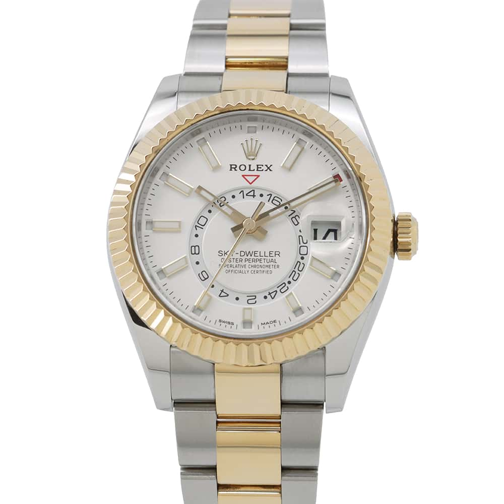 ROLEX Sky-Dweller W42mm Stainless Steel K18YG White Dial326933