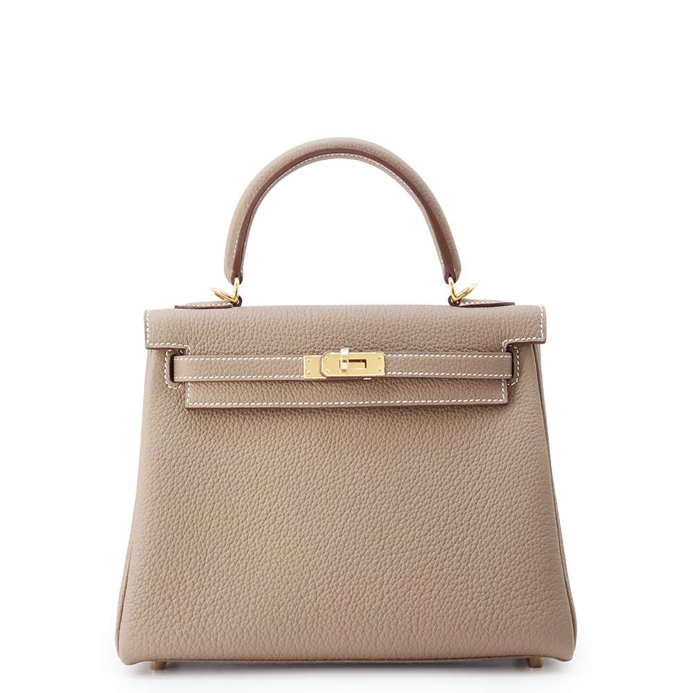 HERMES Kelly Retourne Etoupe Togo Leather Size 25