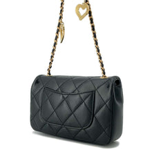 Load image into Gallery viewer, CHANEL Mini Matelasse Heart Bag CharmChainShoulder BlackAS3456 Lambskin
