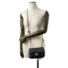 将图像加载到图库查看器中，CHANEL Mini Matelasse Heart Bag CharmChainShoulder BlackAS3456 Lambskin
