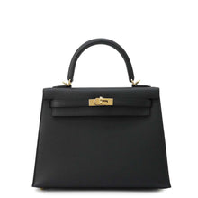 Load image into Gallery viewer, HERMES Kelly Sellier Black Epsom Size 25
